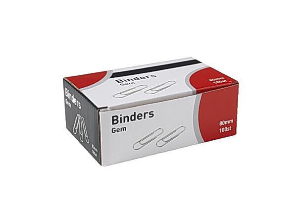 Binders GEM sølv 80 mm (100 stk) 